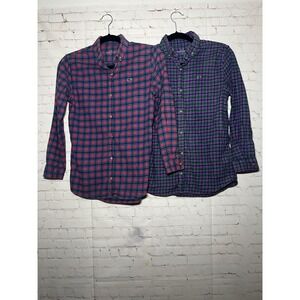 Vineyard Vines Kids Plaid‎ Flannel Button Down Shirt Bundle Boys Size M